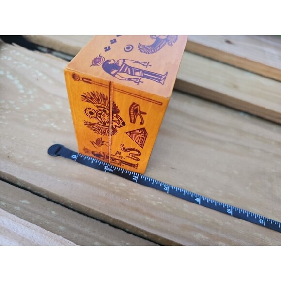 Egypt Wood Puzzle Box Pharaoh Birds Cobra Ankh Gods Hieroglyphs - Picture 8 of 9